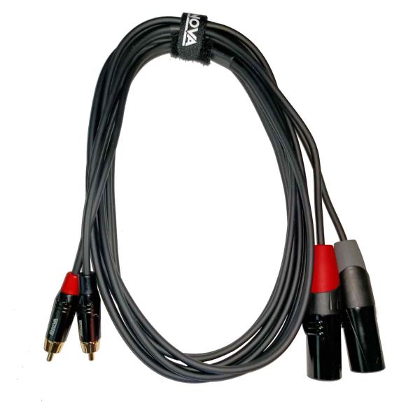 Cinch Kabel male schwarz & rot Stereokabel